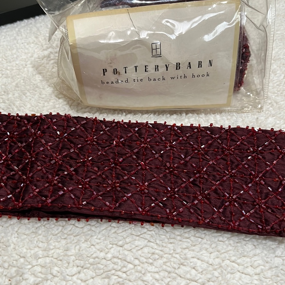 Pottery Barn beaded tie back with hook